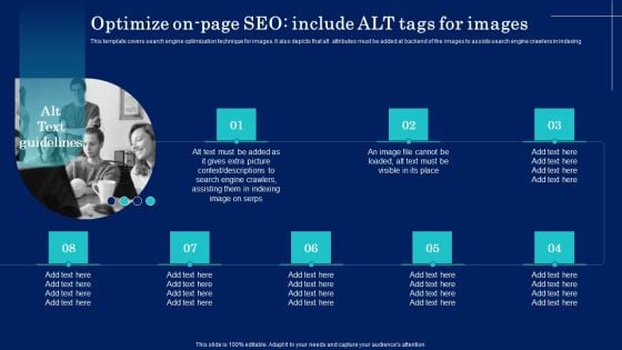 Why Target Market Identification Optimize On Page SEO Include ALT Tags For Images Portrait PDF