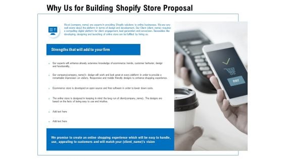 Why Us For Building Shopify Store Proposal Ppt PowerPoint Presentation Portfolio Show
