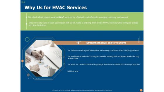 Why Us For HVAC Services Ppt PowerPoint Presentation Portfolio Maker PDF