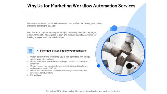 Why Us For Marketing Workflow Automation Services Ppt Sample PDF Why Us For Marketing Workflow Automation Services Ppt Sample PDF