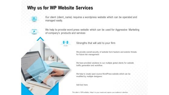 Why Us For WP Website Services Ppt PowerPoint Presentation Show Why Us For WP Website Services Ppt PowerPoint Presentation Show