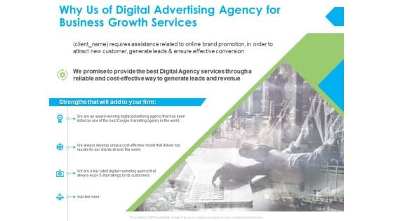 Why Us Of Digital Advertising Agency For Business Growth Services Ppt PowerPoint Presentation Layouts Aids