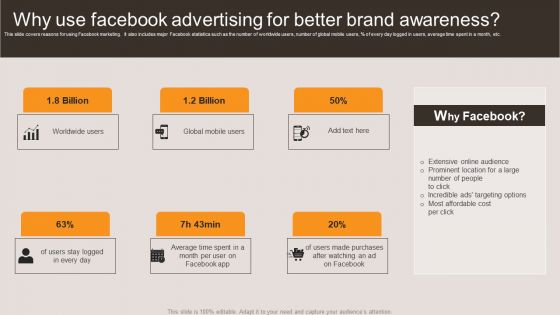 Why Use Facebook Advertising For Better Brand Awareness Mockup PDF