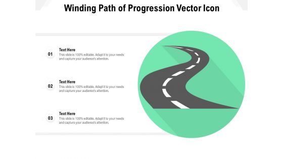 Winding Path Of Progression Vector Icon Ppt PowerPoint Presentation Visual Aids Backgrounds PDF