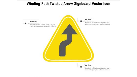 Winding Path Twisted Arrow Signboard Vector Icon Ppt PowerPoint Presentation Inspiration Slides PDF