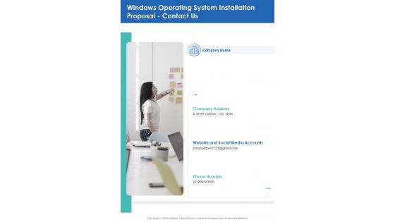 Windows Operating System Installation Proposal Contact Us One Pager Sample Example Document