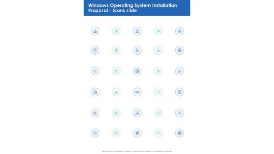 Windows Operating System Installation Proposal Icons Slide One Pager Sample Example Document