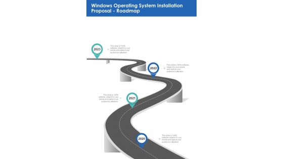 Windows Operating System Installation Proposal Roadmap One Pager Sample Example Document