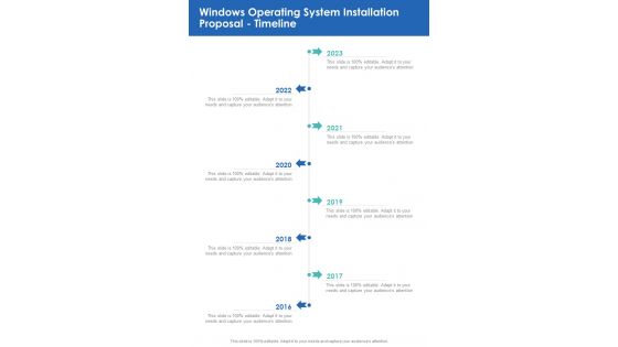 Windows Operating System Installation Proposal Timeline One Pager Sample Example Document