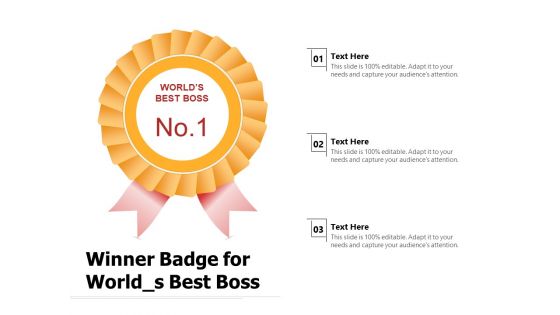 Winner Badge For World S Best Boss Ppt PowerPoint Presentation Icon Slides PDF