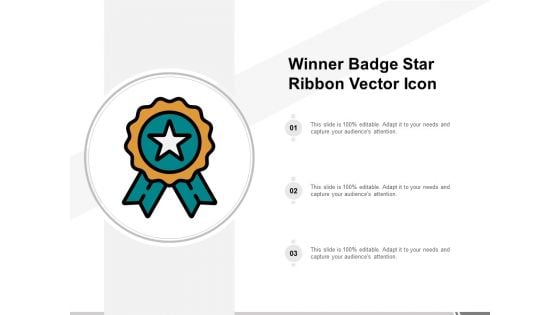 Winner Badge Star Ribbon Vector Icon Ppt Powerpoint Presentation Infographic Template Example Topics