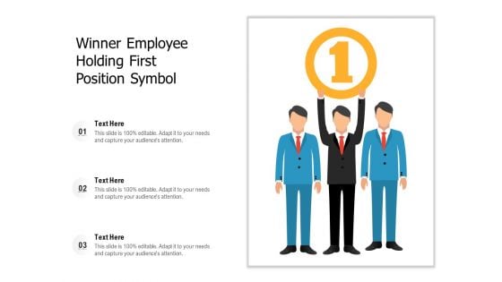 Winner Employee Holding First Position Symbol Ppt PowerPoint Presentation Inspiration Example PDF