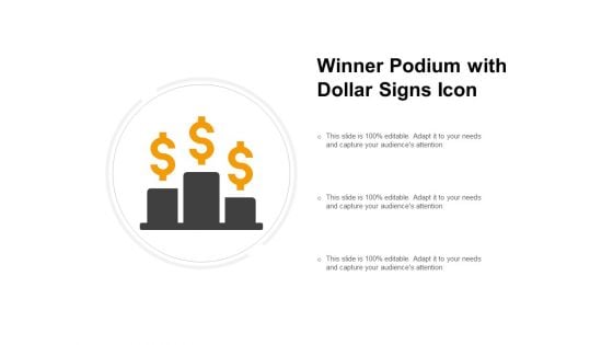 Winner Podium With Dollar Signs Icon Ppt PowerPoint Presentation Slides Format