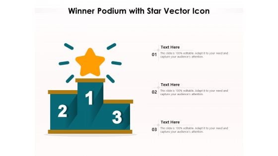 Winner Podium With Star Vector Icon Ppt PowerPoint Presentation File Gallery PDF