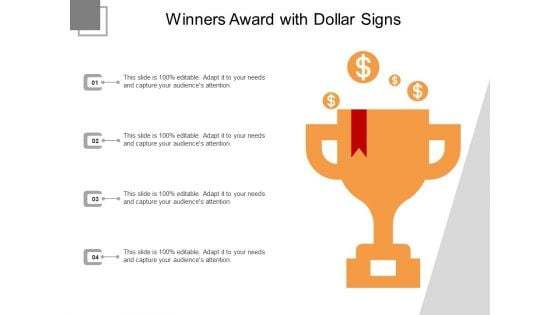 Winners Award With Dollar Signs Ppt PowerPoint Presentation File Tips