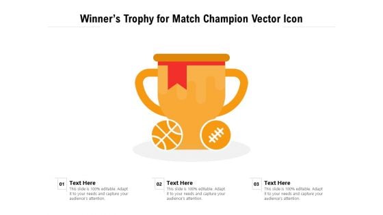 Winners Trophy For Match Champion Vector Icon Ppt PowerPoint Presentation File Background PDF