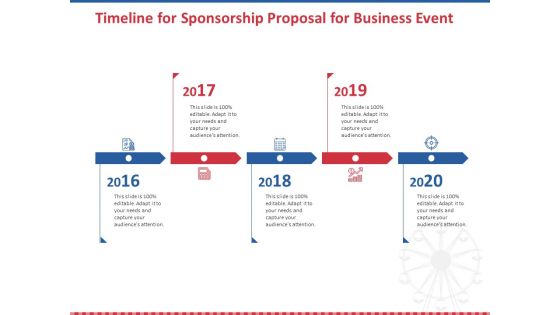 Winning Event Sponsorship Timeline For Sponsorship Proposal For Business Event Brochure PDF