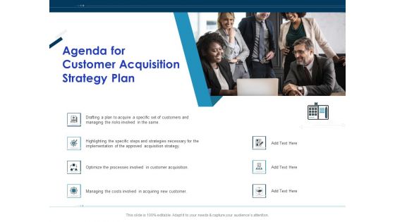 Winning New Customers Agenda For Customer Acquisition Strategy Plan Diagrams PDF