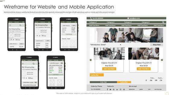 Wireframe For Website And Mobile Application Professional PDF