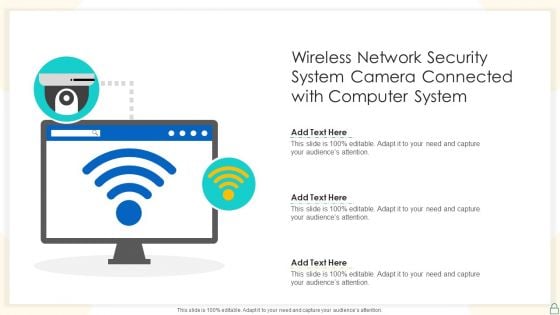 Wireless Network Security System Camera Connected With Computer System Portrait PDF