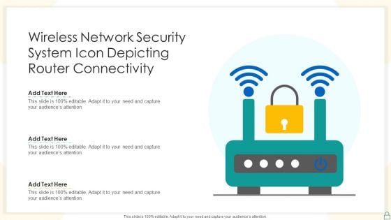 Wireless Network Security System Icon Depicting Router Connectivity Background PDF