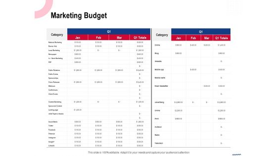 Wireless Phone Information Management Plan Marketing Budget Themes PDF