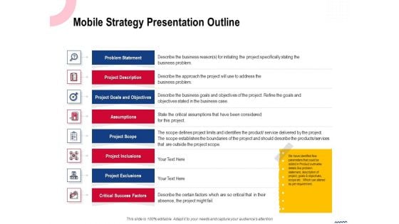 Wireless Phone Information Management Plan Mobile Strategy Presentation Outline Problem Rules PDF