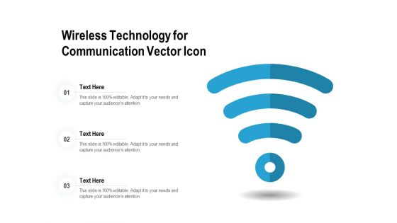 Wireless Technology For Communication Vector Icon Ppt PowerPoint Presentation Gallery Mockup PDF