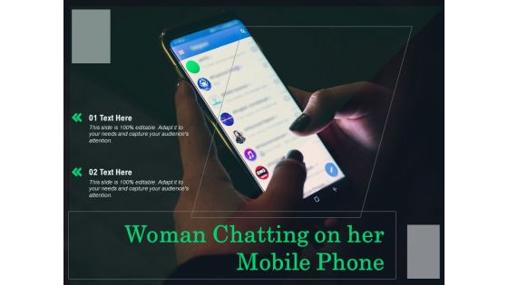 Woman Chatting On Her Mobile Phone Ppt PowerPoint Presentation Gallery Slide PDF