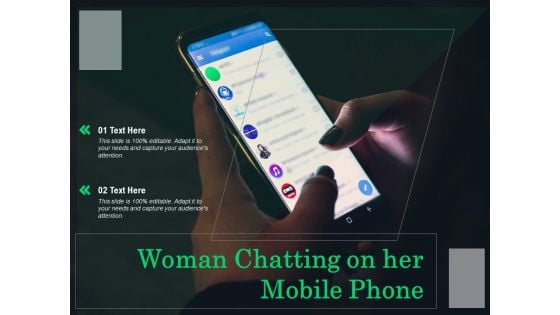 Woman Chatting On Her Mobile Phone Ppt PowerPoint Presentation Gallery Slide PDF