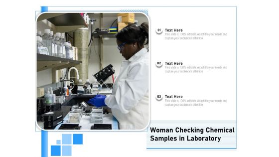 Woman Checking Chemical Samples In Laboratory Ppt PowerPoint Presentation Icon Inspiration PDF