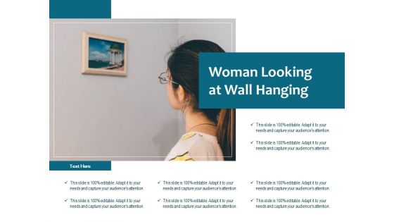 Woman Looking At Wall Hanging Ppt PowerPoint Presentation Inspiration Layout PDF