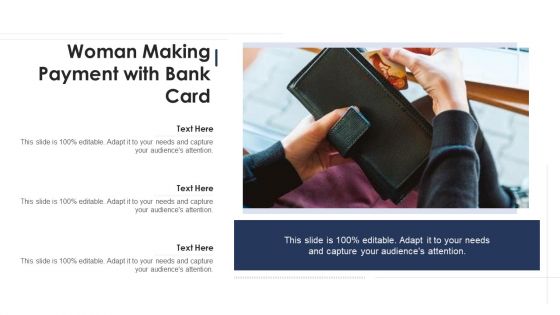 Woman Making Payment With Bank Card Ppt PowerPoint Presentation Icon Diagrams PDF