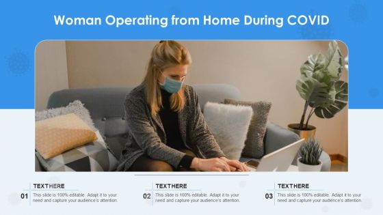 Woman Operating From Home During COVID Ppt Outline Icon PDF