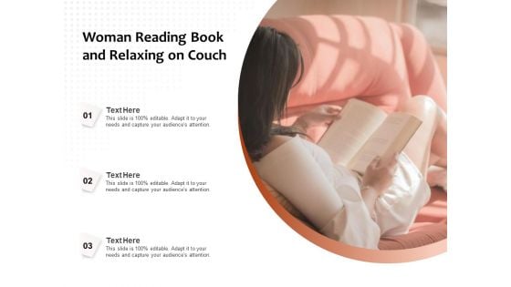 Woman Reading Book And Relaxing On Couch Ppt PowerPoint Presentation Pictures Topics PDF