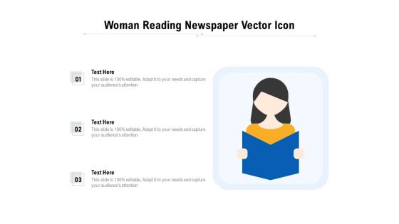 Woman Reading Newspaper Vector Icon Ppt PowerPoint Presentation Gallery Graphics PDF