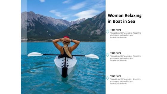 Woman Relaxing In Boat In Sea Ppt PowerPoint Presentation Layouts Slide Download