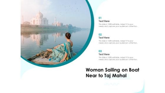 Woman Sailing On Boat Near To Taj Mahal Ppt PowerPoint Presentation Icon Ideas PDF