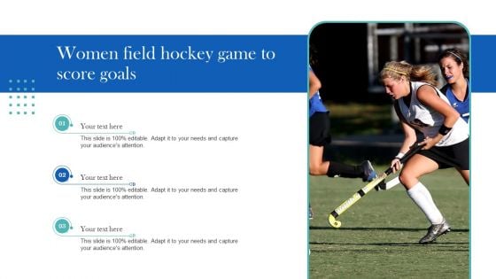 Women Field Hockey Game To Score Goals Template PDF