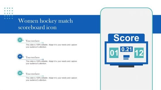 Women Hockey Match Scoreboard Icon Clipart PDF