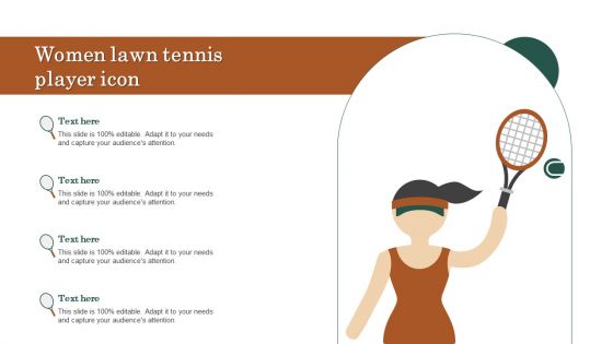 Women Lawn Tennis Player Icon Structure PDF