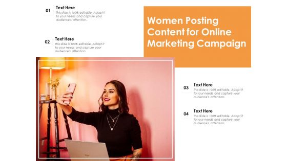 Women Posting Content For Online Marketing Campaign Ppt PowerPoint Presentation Layouts Samples PDF