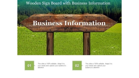 Wooden Sign Board With Business Information Ppt PowerPoint Presentation Portfolio Deck