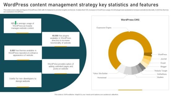 Wordpress Content Management Strategy Key Statistics And Features Summary PDF