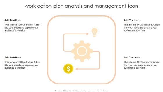 Work Action Plan Analysis And Management Icon Formats PDF