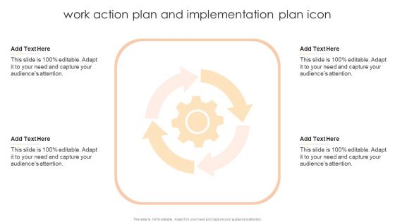 Work Action Plan And Implementation Plan Icon Introduction PDF