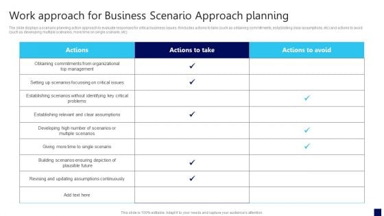 Work Approach For Business Scenario Approach Planning Clipart PDF Work Approach For Business Scenario Approach Planning Clipart PDF