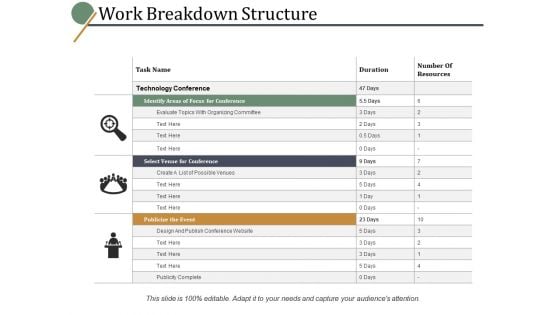 Work Breakdown Structure Ppt PowerPoint Presentation Show Slide
