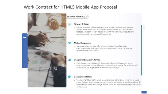 Work Contract For HTML5 Mobile App Proposal Ppt PowerPoint Presentation Pictures Layouts PDF