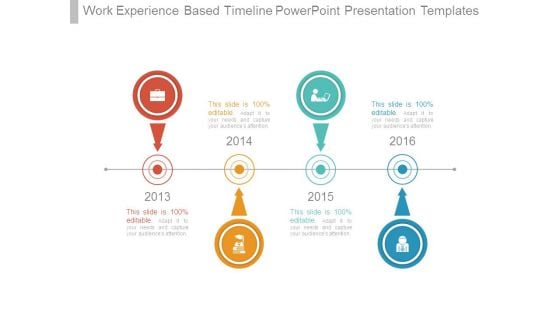 Work Experience Based Timeline Powerpoint Presentation Templates